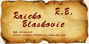 Raičko Blašković vizit kartica